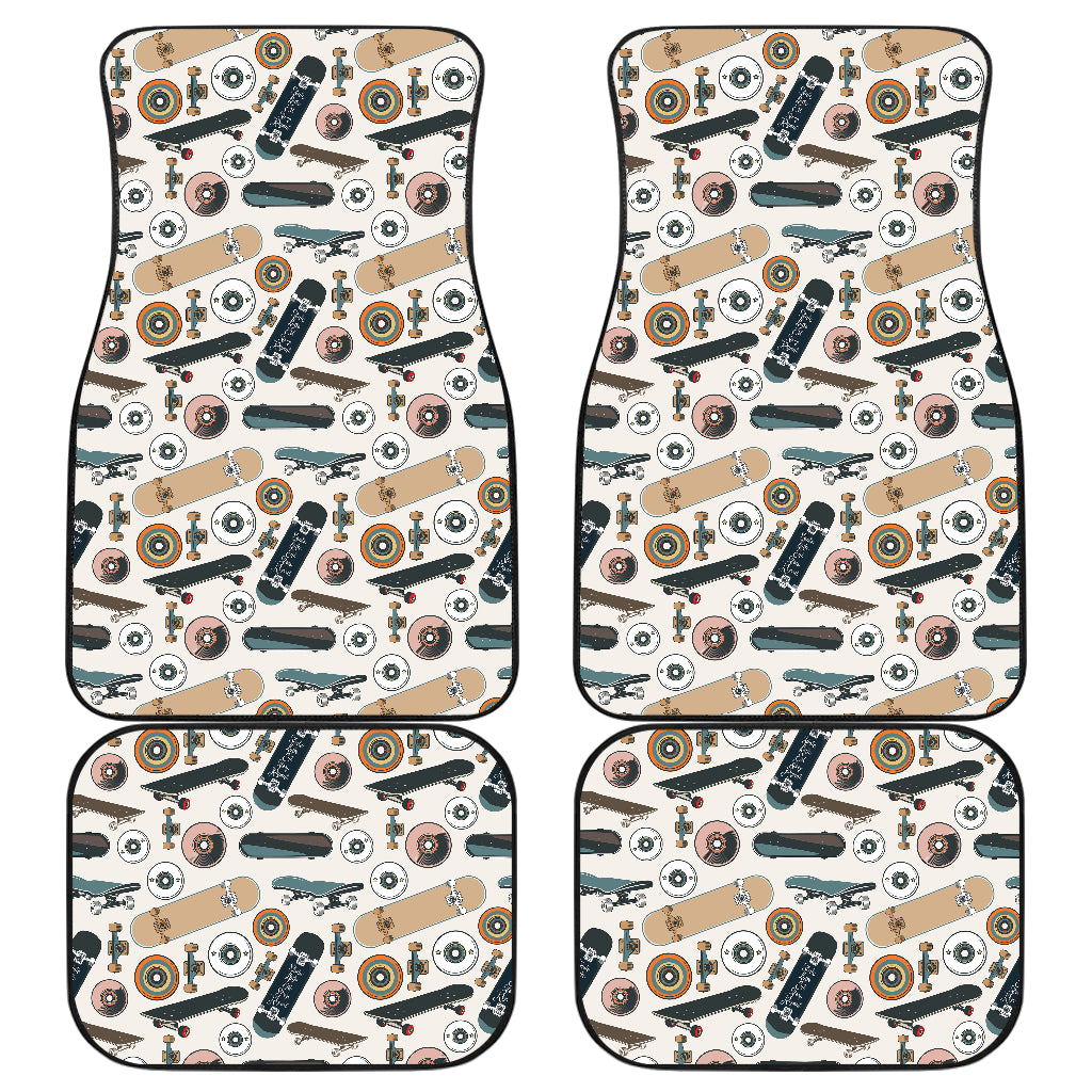 Skate Board Pattern Print Design 01 Front and Back Car Mats