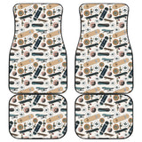 Skate Board Pattern Print Design 01 Front and Back Car Mats