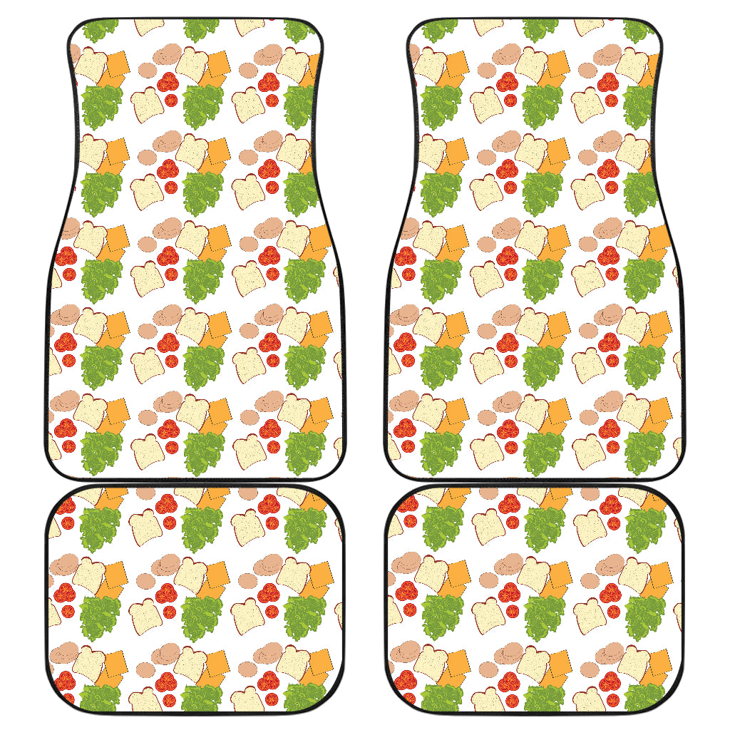 Sandwich Pattern Print Design 02 Front and Back Car Mats