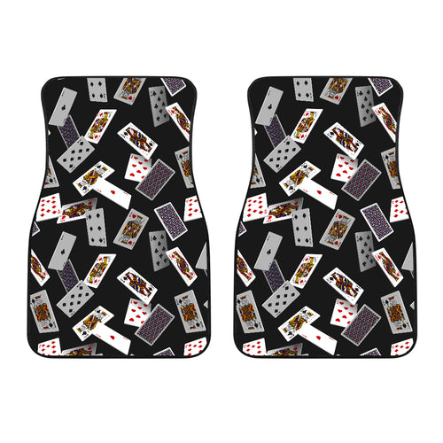 Casino Cards Suits Pattern Print Design 05 Front Car Mats