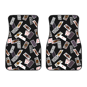 Casino Cards Suits Pattern Print Design 05 Front Car Mats