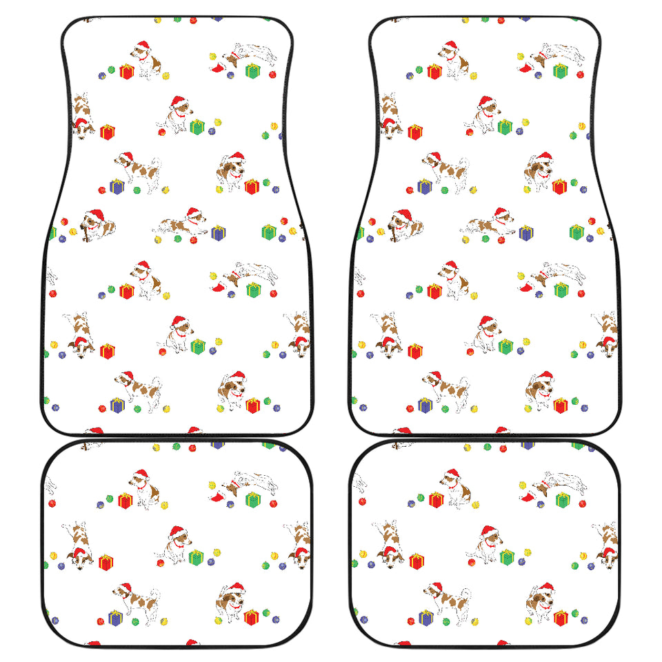 Jack Russel Pattern Print Design 02 Front and Back Car Mats