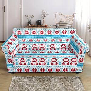 Penguin Sweater Printed Pattern Loveseat Couch Slipcover