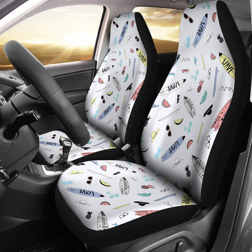 Surfboard Pattern Print Design 01 Universal Fit Car Seat Covers