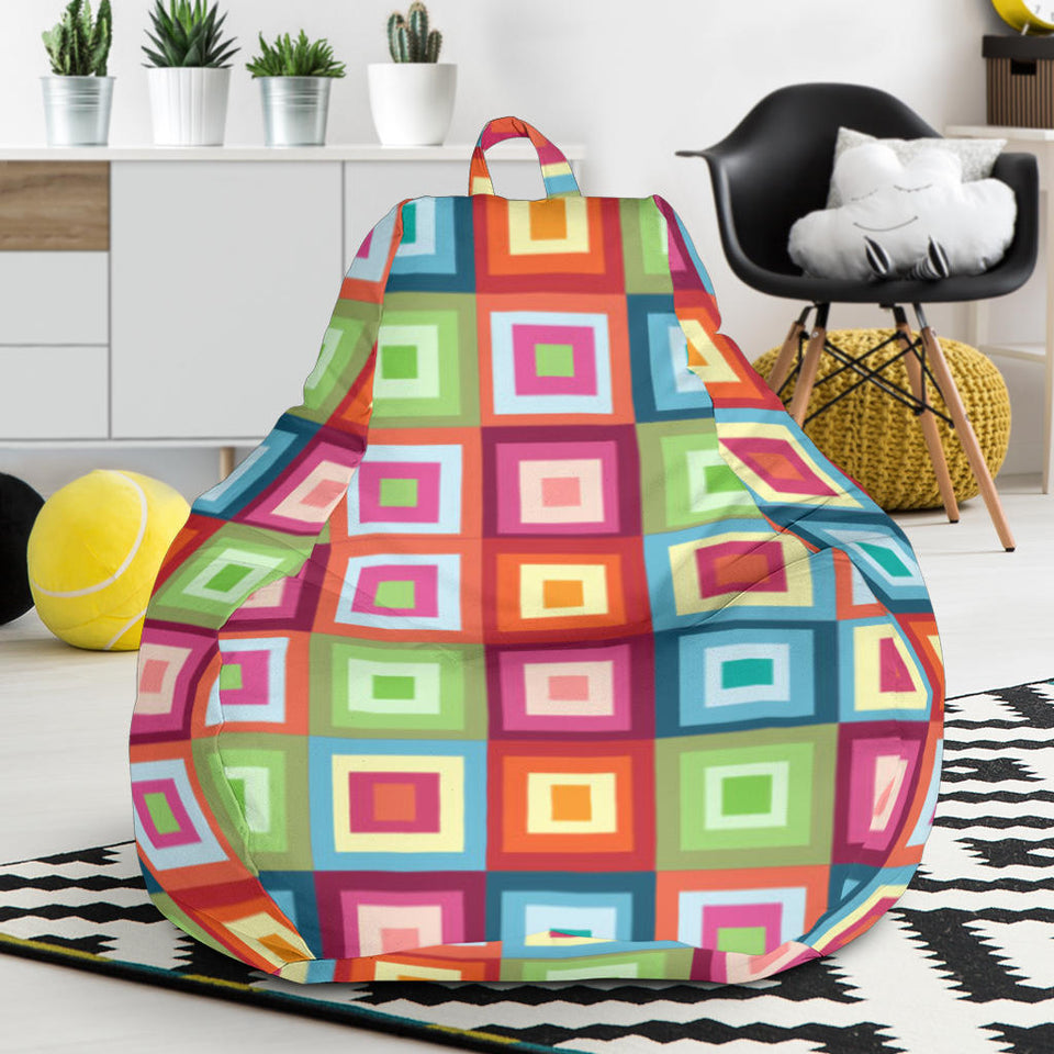 Rainbow Rectancular Pattern Bean Bag Cover