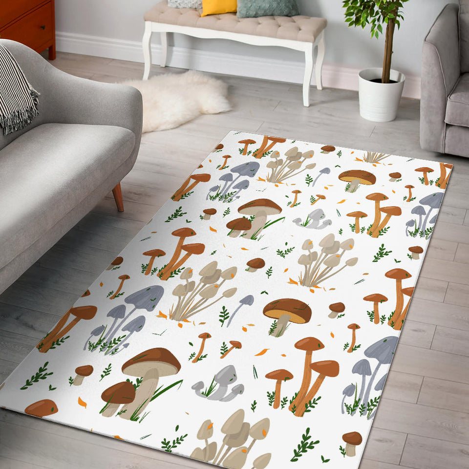 Mushroom Pattern Theme Area Rug