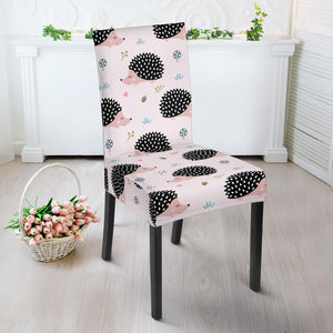 Hedgehog Pattern Print Design 04 Dining Chair Slipcover