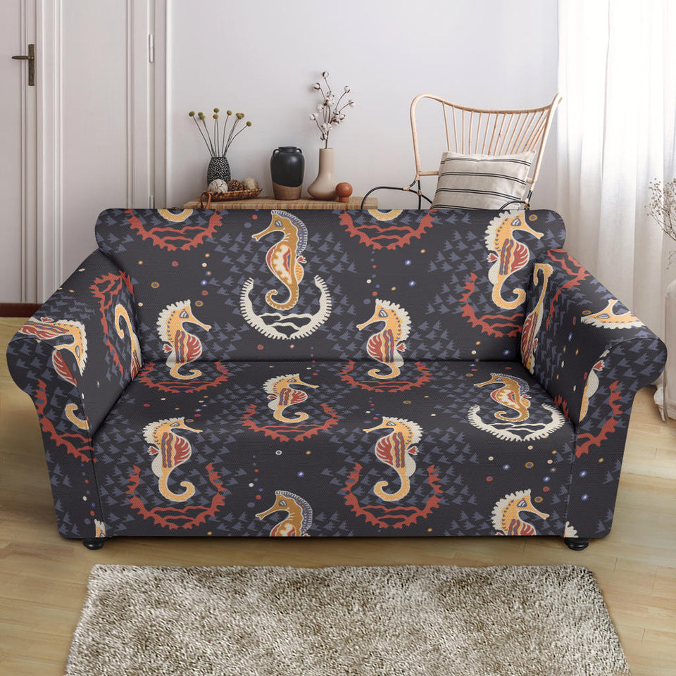 Seahorse Pattern Loveseat Couch Slipcover