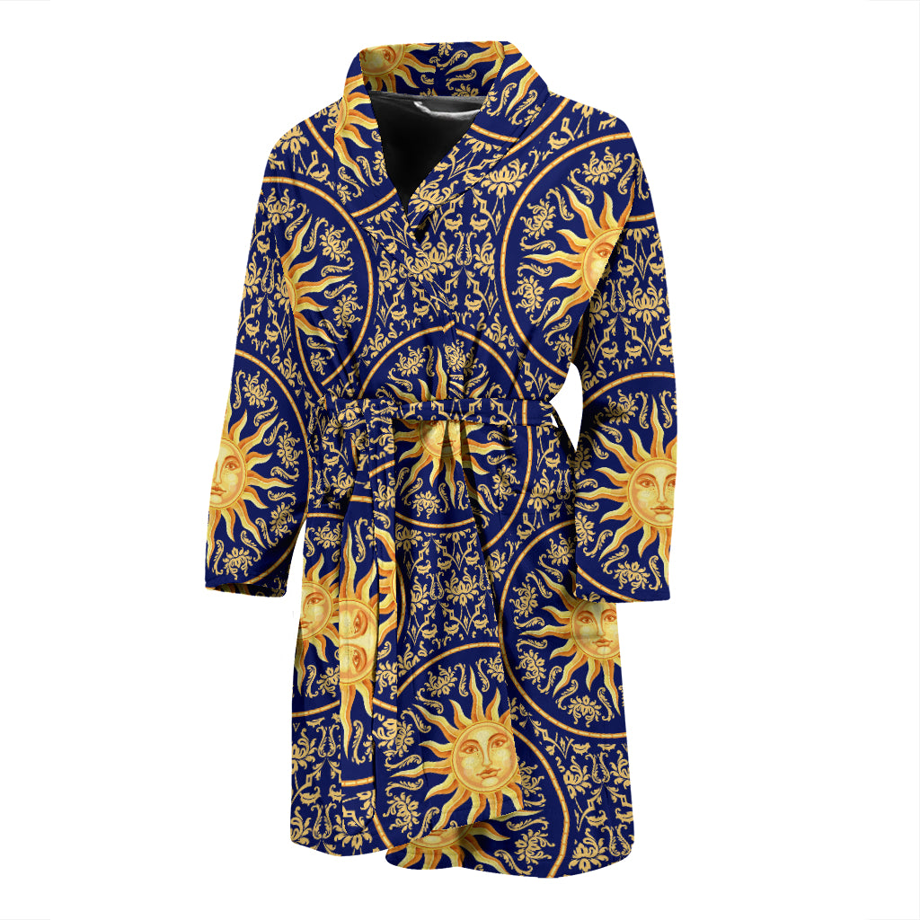 Sun Pattern Men Bathrobe