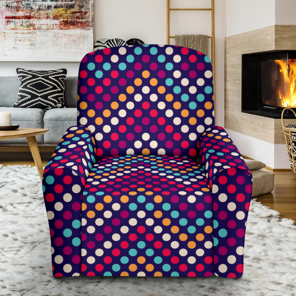 Zigzag Chevron Pokka Dot Aboriginal Pattern Recliner Chair Slipcover