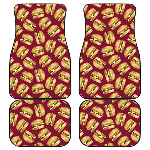 Hamburger Pattern Print Design 01 Front and Back Car Mats