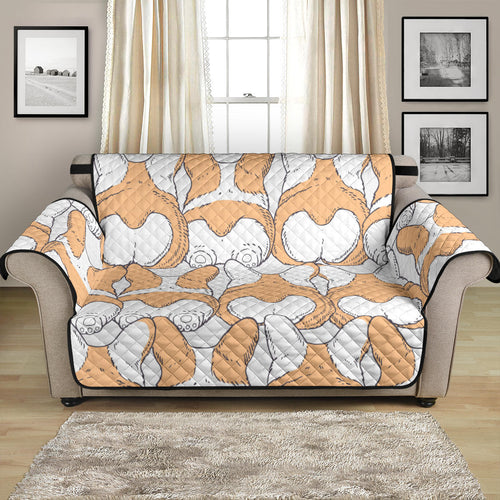 Corgi Bum Pattern Loveseat Couch Cover Protector