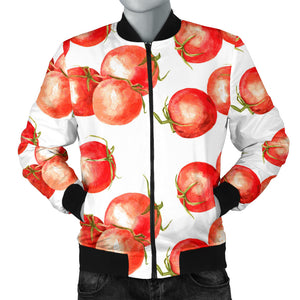 Tomato Water Color Pattern Men Bomber Jacket