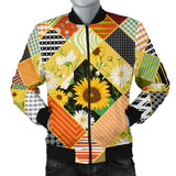 Sunflower Pattern Men Bomber Jacket