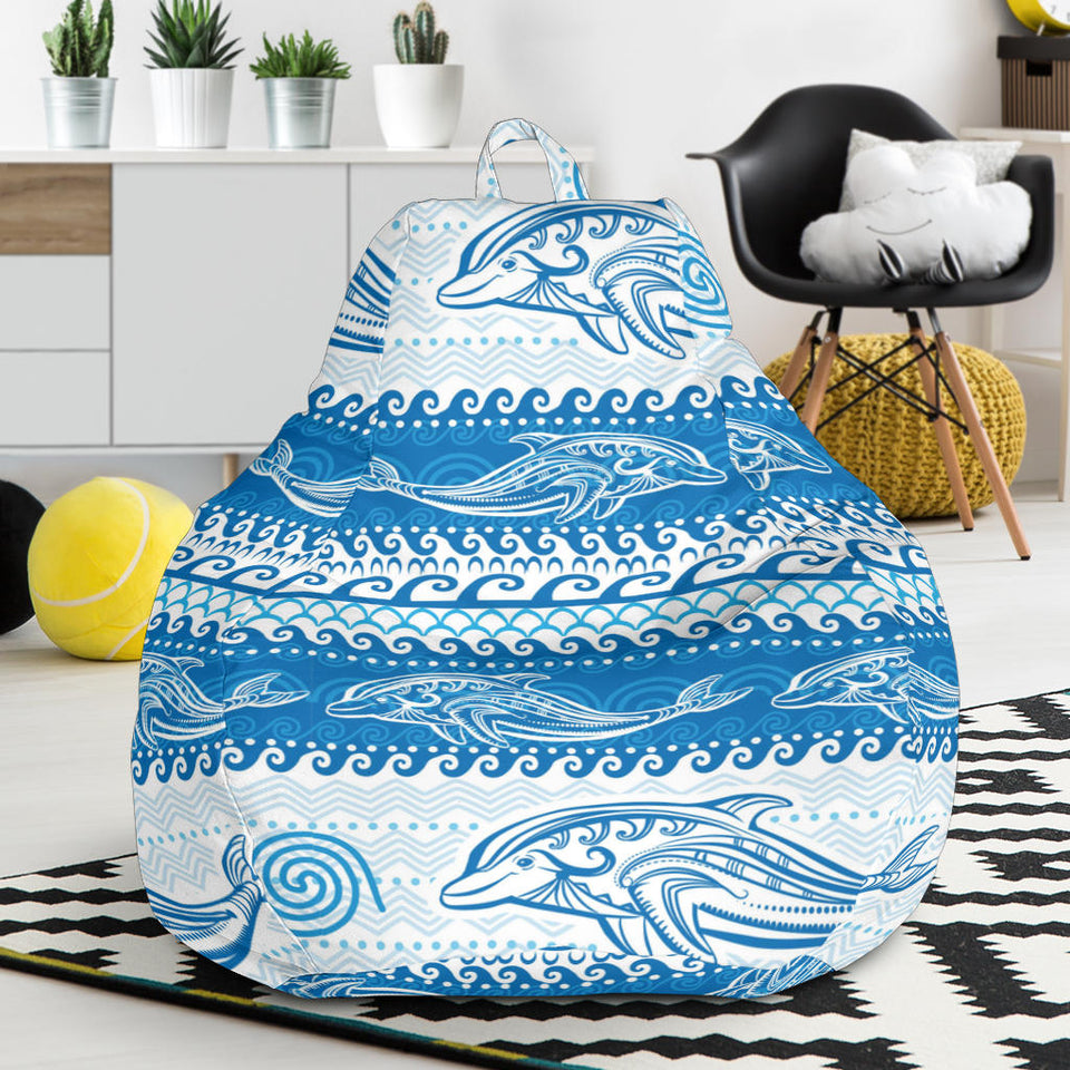 Dolphin Tribal Pattern background Bean Bag Cover