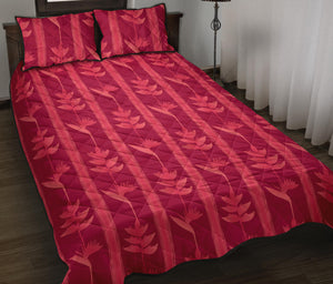 Heliconia Pink Pattern Quilt Bed Set