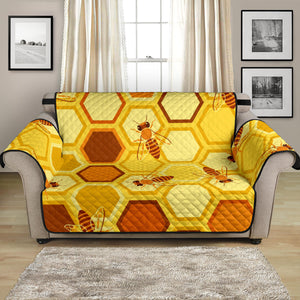 Bee and Honeycomb Pattern Loveseat Couch Cover Protector