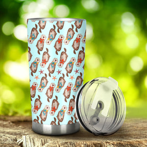 Otter Pattern Background Tumbler