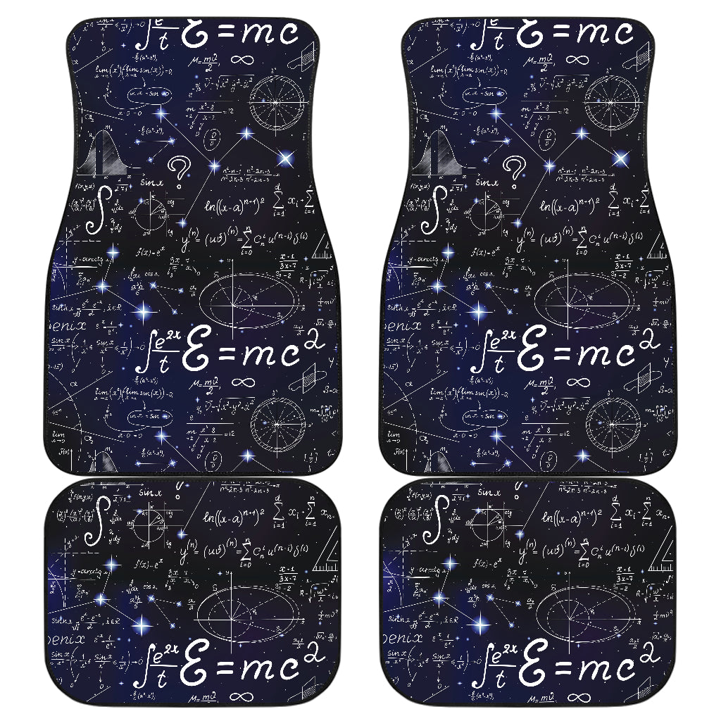 Math Pattern Print Design 02 Front and Back Car Mats