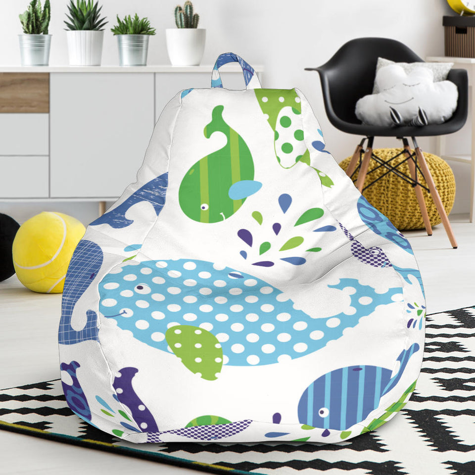 Whale Stripe Dot Pattern Bean Bag Cover