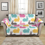 Colorful Rabbit Pattern Loveseat Couch Cover Protector