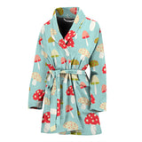 Mushroom Pattern Background Women Bathrobe