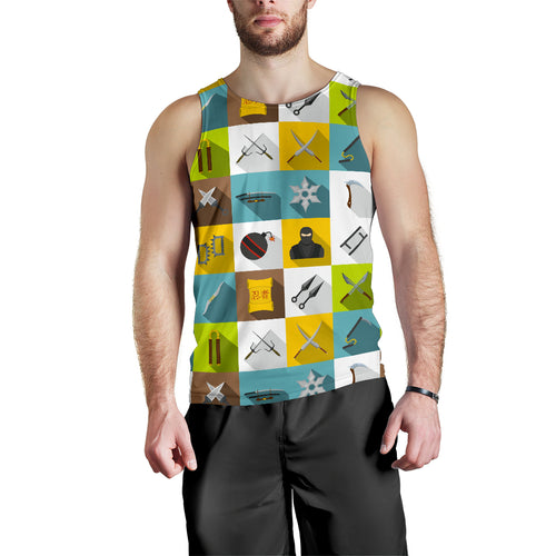 Ninja Weapon Set Pattern Men Tank Top