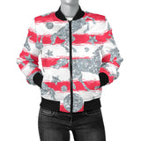 Unicorn Silver Pattern Women Bomber Jacket