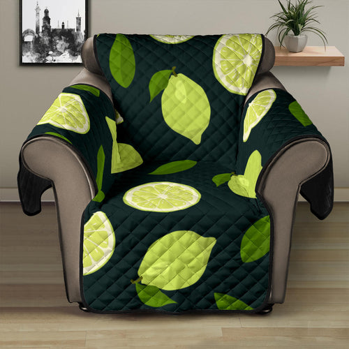 Lime Leaves Pattern Recliner Cover Protector