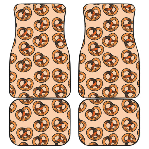 Pretzels Pattern Print Design 02 Front and Back Car Mats