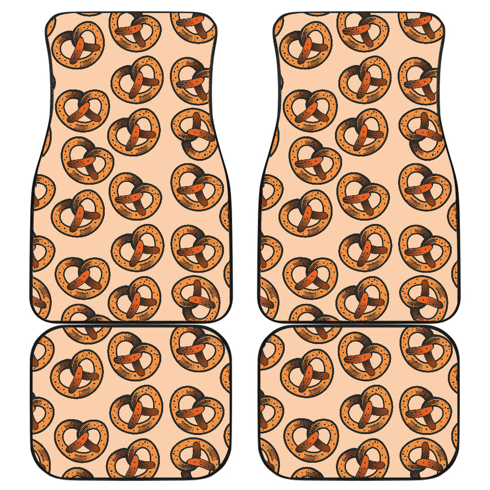 Pretzels Pattern Print Design 02 Front and Back Car Mats