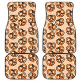 Pretzels Pattern Print Design 02 Front and Back Car Mats