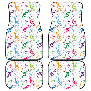 Music Notes Pattern Print Design 02 Front and Back Car Mats