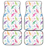 Music Notes Pattern Print Design 02 Front and Back Car Mats