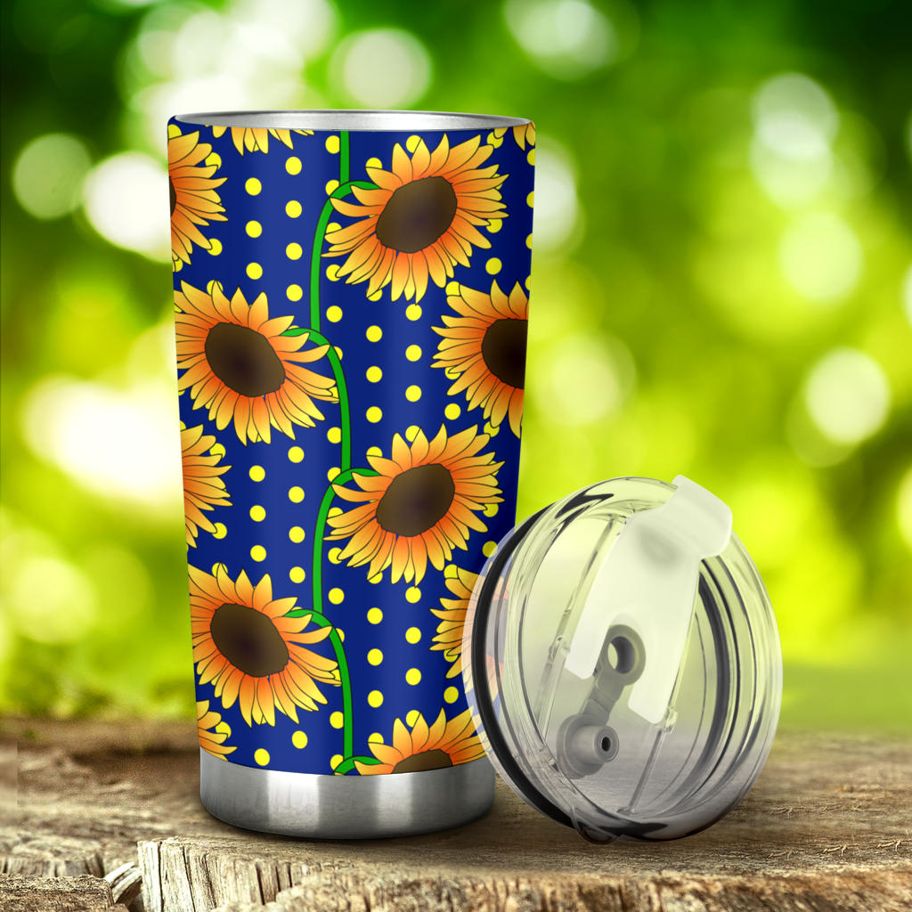 Sunflower Pokka Dot Pattern Tumbler