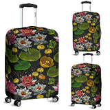 Lotus Waterlily Flower Pattern Background Luggage Covers