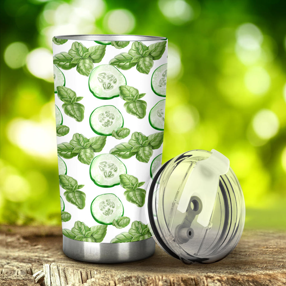 Sliced Cucumber Leaves Pattern Tumbler