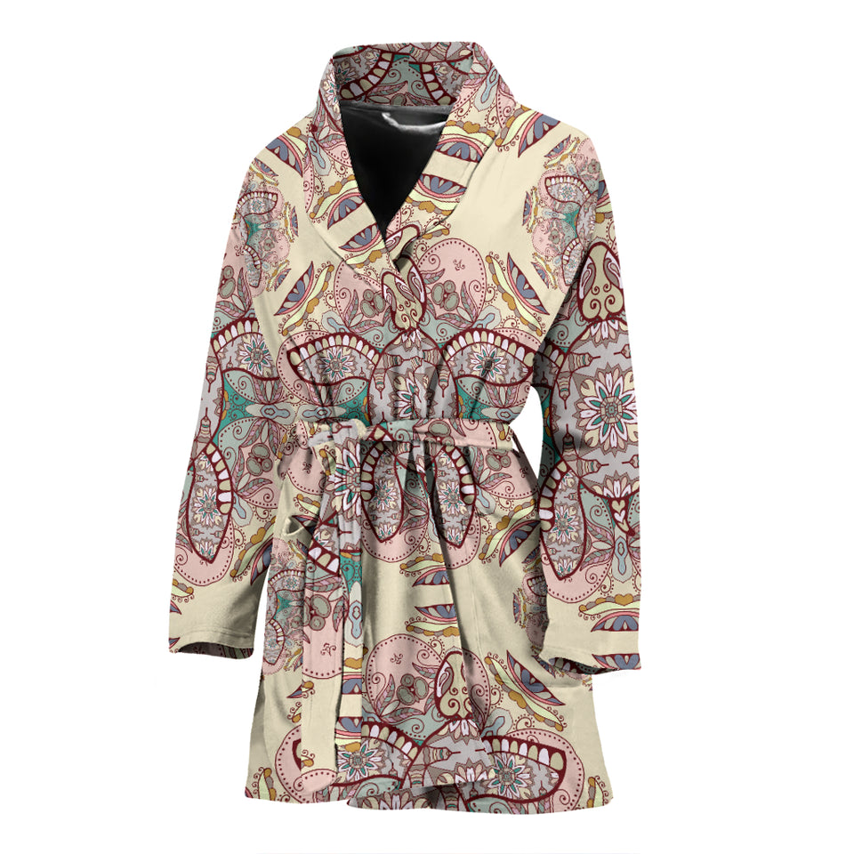 Sea Turtle Tribal Pattern Women Bathrobe