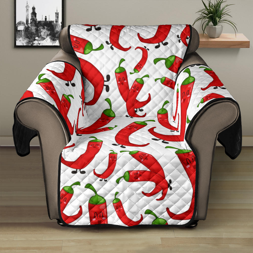 Red Chili Pattern Recliner Cover Protector