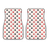 Casino Cards Suits Pattern Print Design 04 Front Car Mats