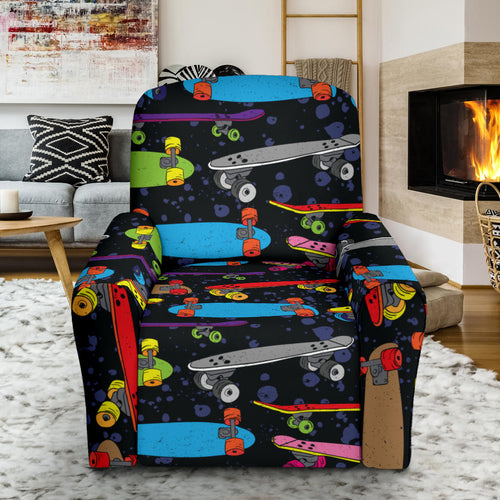 Skate Board Pattern Print Design 03 Recliner Chair Slipcover
