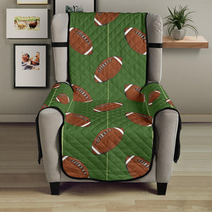 American Football Ball Pattern Green Background Chair Cover Protector