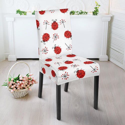 Ladybug Pattern Print Design 04 Dining Chair Slipcover