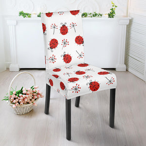 Ladybug Pattern Print Design 04 Dining Chair Slipcover