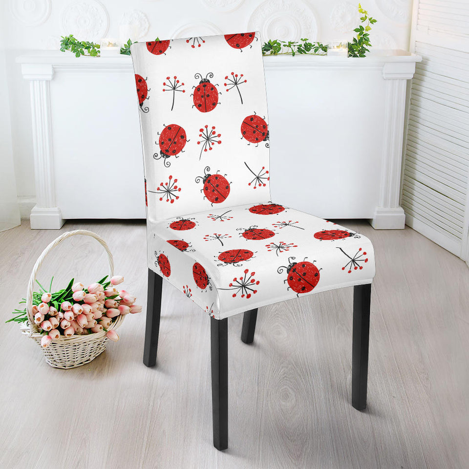 Ladybug Pattern Print Design 04 Dining Chair Slipcover