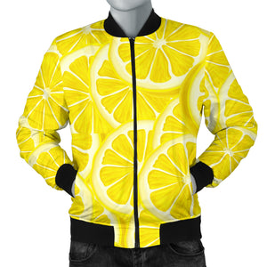 Sliced Lemon Pattern Men Bomber Jacket