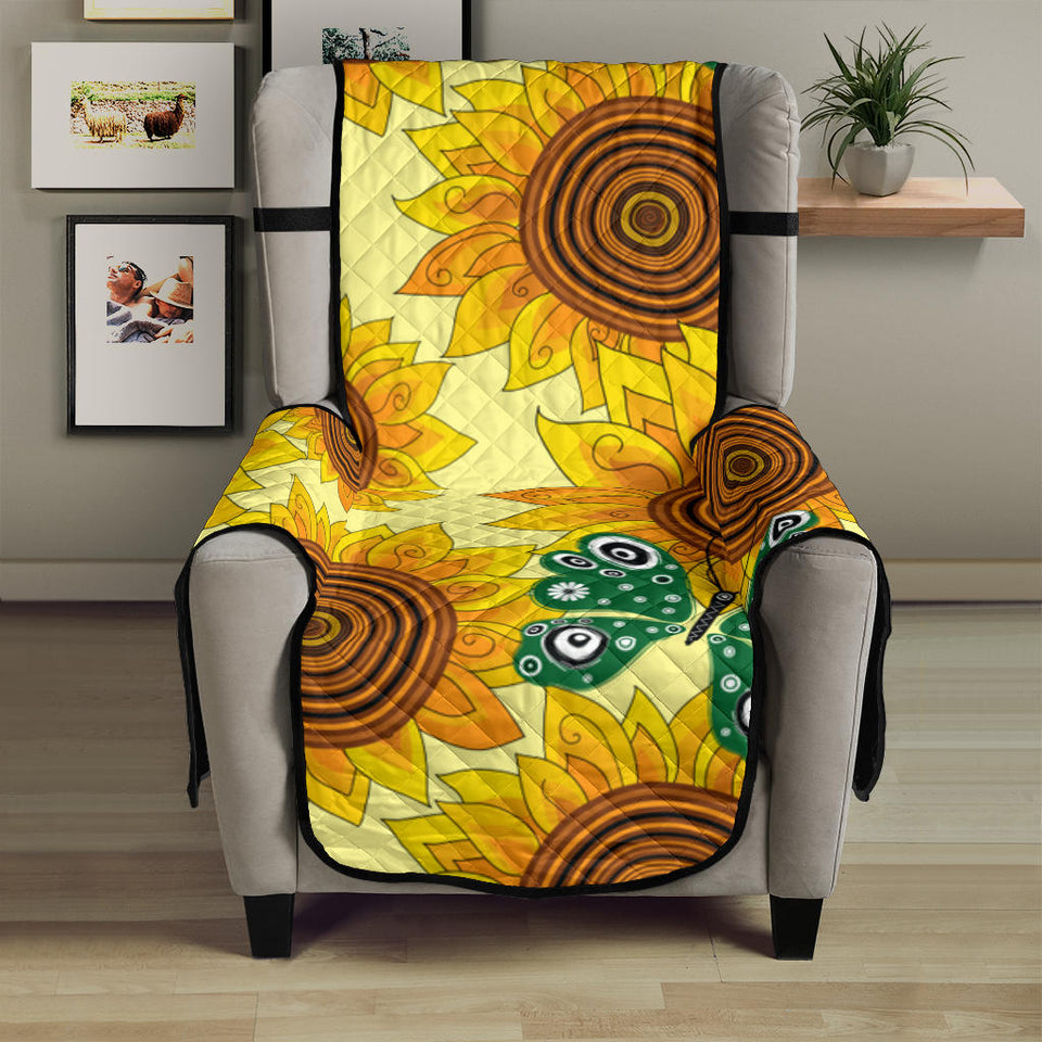 Sunflower Butterfly Pattern Chair Cover Protector