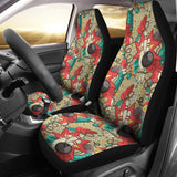 Bowling Pattern Background Universal Fit Car Seat Covers
