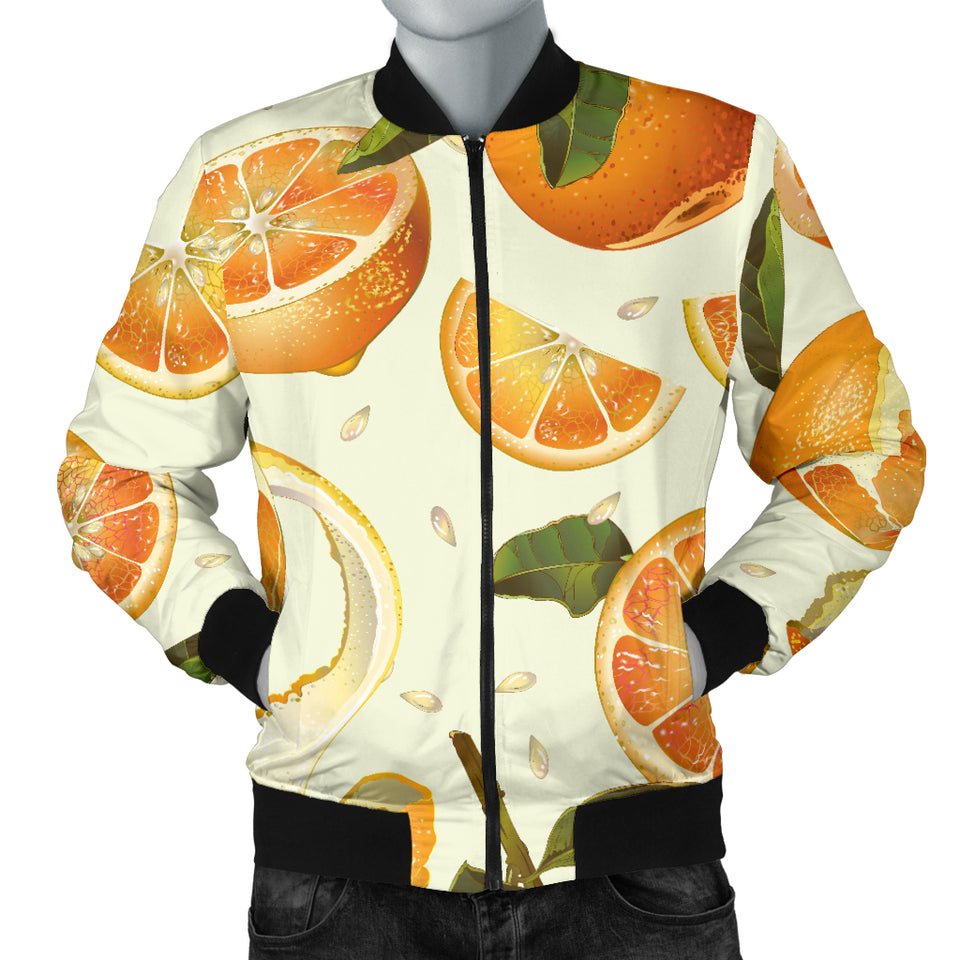 Orange Pattern Men Bomber Jacket