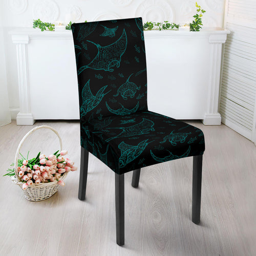 Stingray Pattern Print Design 02 Dining Chair Slipcover